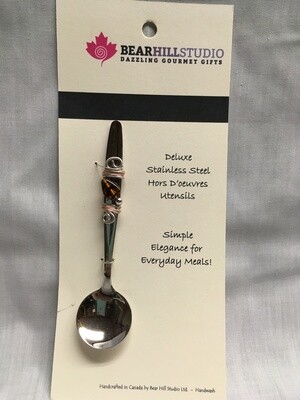 Condiment Spoon - Tortoise Stone - Canadian Handcrafted