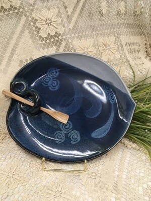Leaf Tray, Ocean Blue - Pavlo Pottery - Canadian Handmade