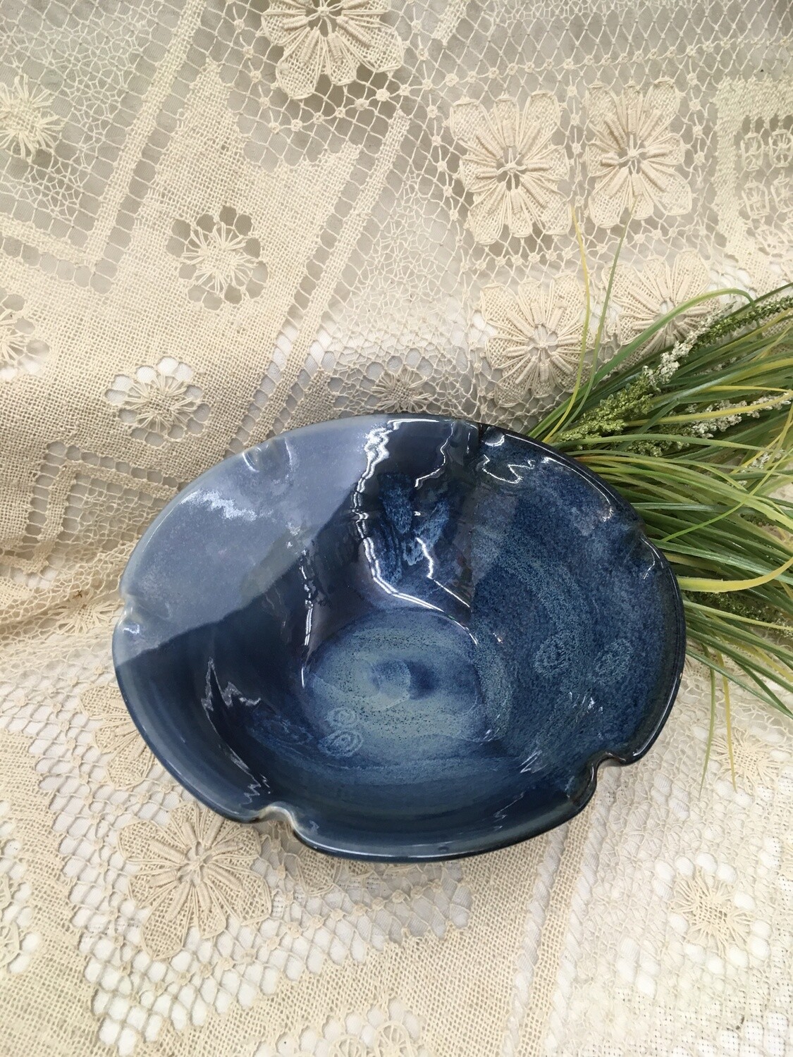 Bowl, Medium Fluted, Ocean Blue - Pavlo Pottery - Canadian Handmade