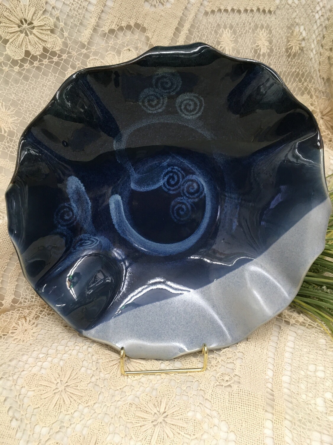 Slab Bowl Fluted, Ocean Blue - Pavlo Pottery - Canadian Handmade 