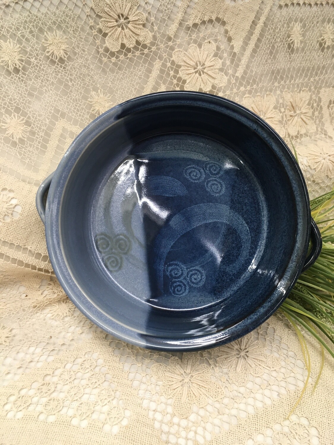 Open Casserole, Large, Ocean Blue - Pavlo Pottery - Canadian Handmade