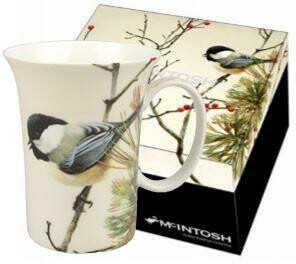 Bateman - Chickadees - Birds In Pine - Single Fine Bone China Crest Mug in Collector Box