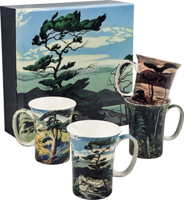 Group of Seven Art Work - Canadian Artists - Set of Four Fine Bone China Mugs in Collector Box