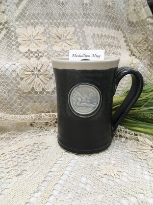 Medallion Large Mug, Loon, Black & White - Pavlo Pottery - Canadian Handmade