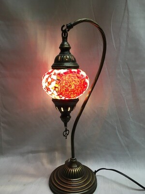 Mosaic Glass Table Lamp, Red Circles