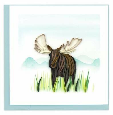 Quilling Card - Moose - handcrafted - Blank inside