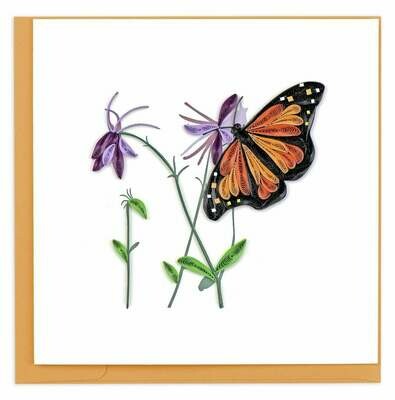 Quilling Card - Monarch Butterfly - handcrafted - Blank inside