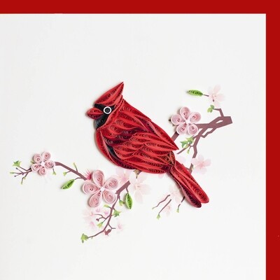 Quilling Card - Cardinal - handcrafted - Blank inside