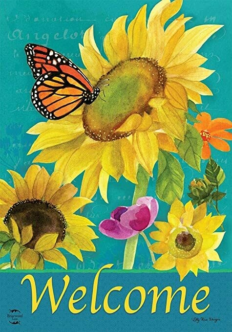 Monarch and Sunflowers - Butterfly - Garden Flag - 12.5 " x 18"