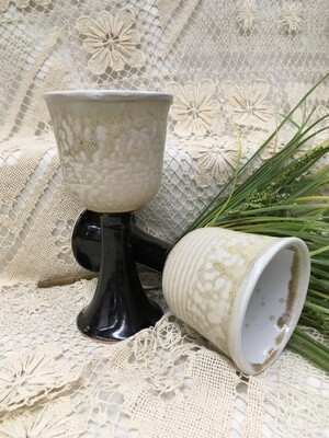 Goblet - Wine Glass, Cream Ash - Parsons Dietrich Pottery - Canadian Handmade