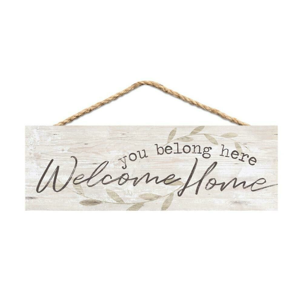 Wood Word String Sign - Welcome Home, You Belong Here - P.G. Dunn Designs