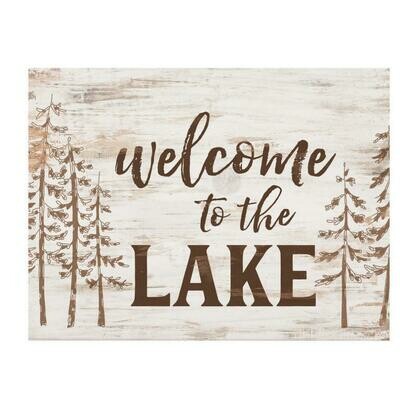 Wood Word Block - Welcome to the Lake - 7 x 5 inches - P.G. Dunn
