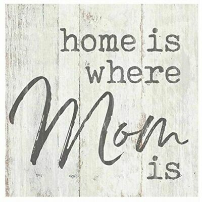 Wood Word Block Sign Small - Home is where Mom is- 3x3 inches - P.G. Dunn