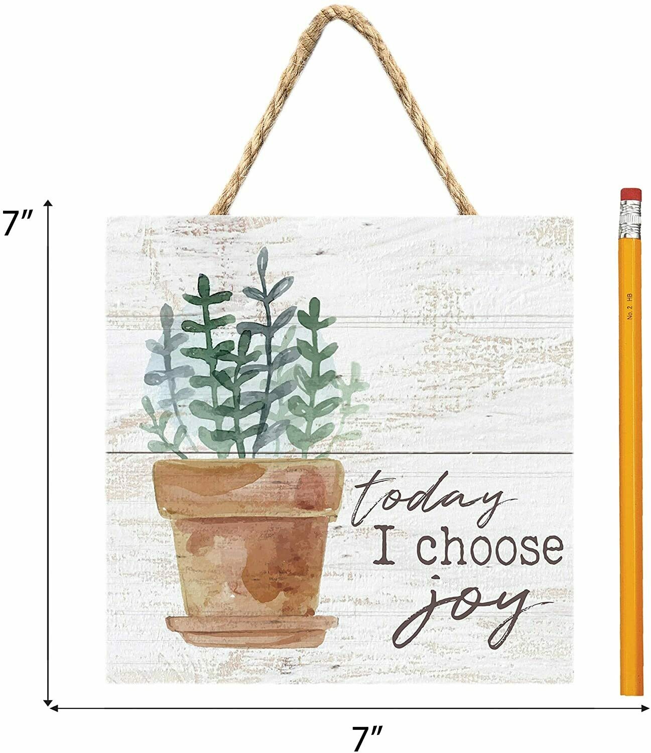 Wood Word Pallet String Sign - Today I choose Joy - 7 x 7 inches - P.G. Dunn