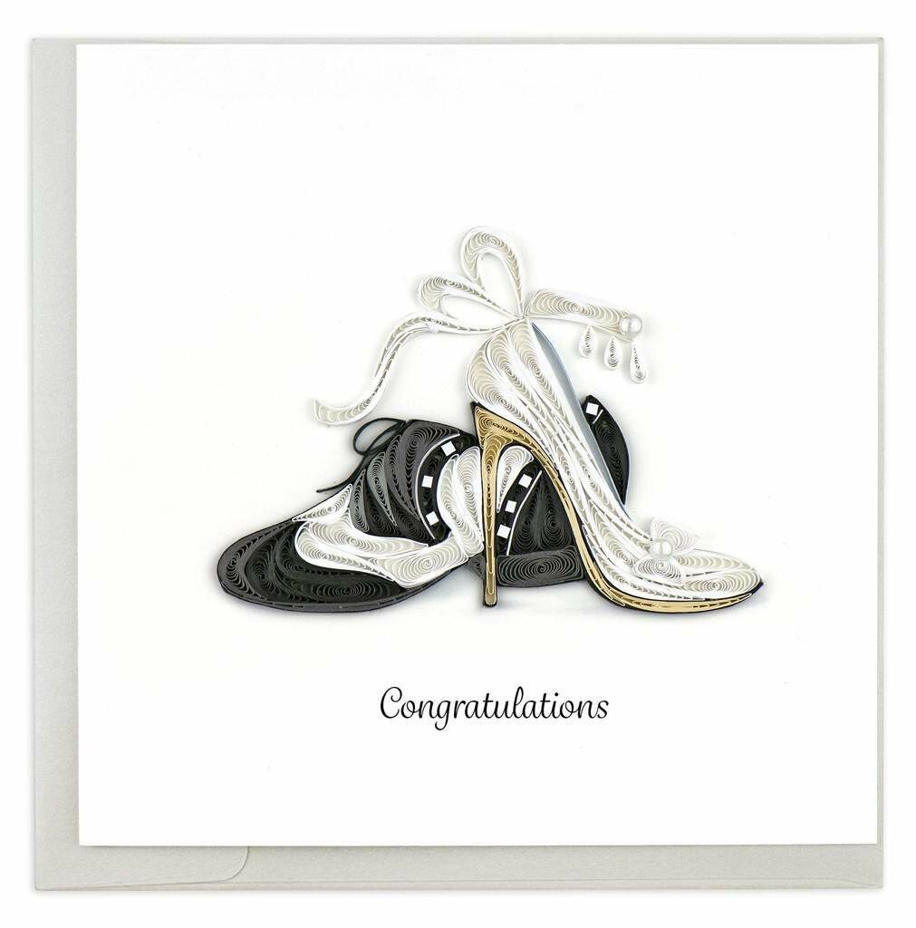 Quilling Card - First Dance - Congratulations - handcrafted - Blank inside