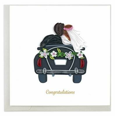 Quilling Card - Just Married - handcrafted - Blank inside