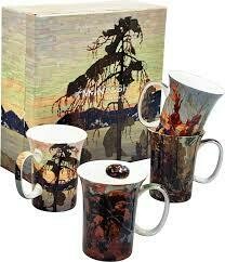 Tom Thomson - Canadian Artist - Set of Four Fine Bone China Mugs in Collector Box