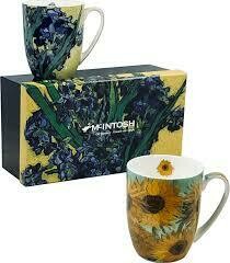 Van Gogh - Flowers - Set of Two Fine Bone China Mugs in Collector Box