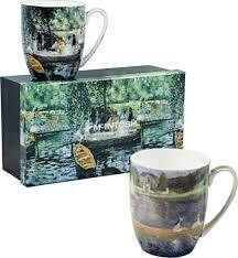 Renoir - Boating - Set of Two Fine Bone China Mugs in Collector Box