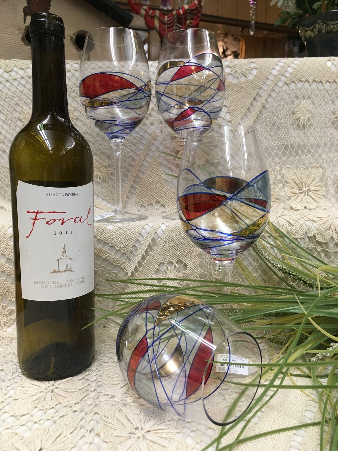 tiffany red wine glasses