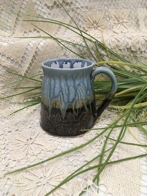Mug, Wide bottomed, Blue Ash - Parsons Dietrich Pottery - Canadian Handmade
