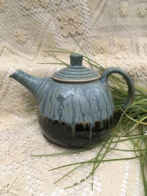 Fancy Tea Pot, Blue Ash - Parsons Dietrich Pottery - Canadian Handmade