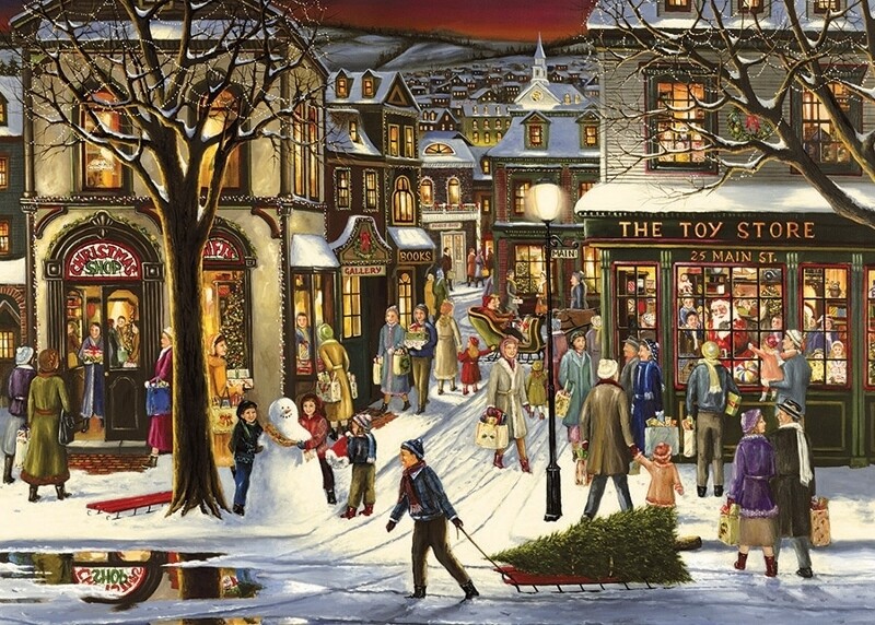 Downtown Christmas Tray Puzzle - 35 pieces - Cobble Hill