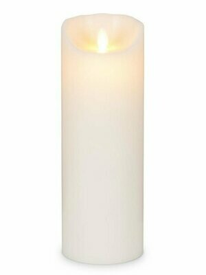 Ivory - Large 3 x 9 inch Reallite Flameless Candle with Timer - moving flame