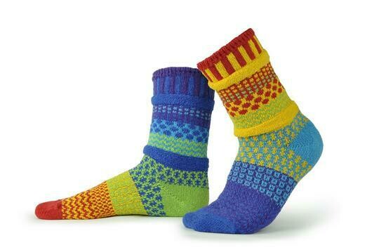 Rainbow - Small - Mismatched Crew Socks - Solmate Socks
