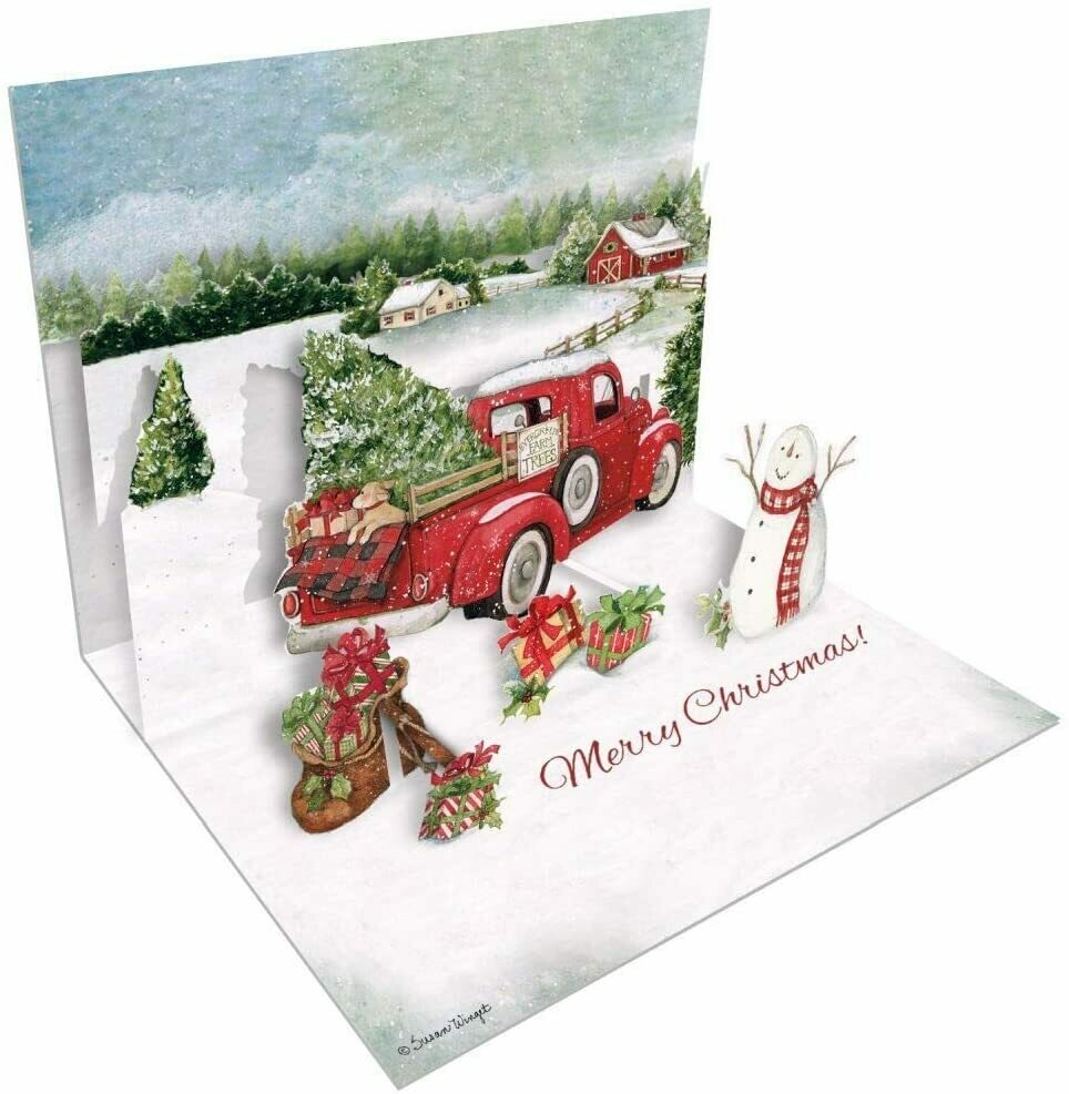 Lang Christmas Cards Pop-Up - Santa's Truck - 8 per Box - 5" x 6.5"
