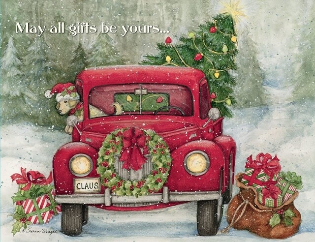 Lang Christmas Cards - Santa's Truck - 18 per Box