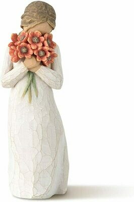 Willow Tree: Surrounded by Love - Girl with bouquet of Flowers