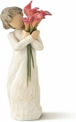 Willow Tree: Bloom - Girl holding Pink Calla Lillies/Flowers