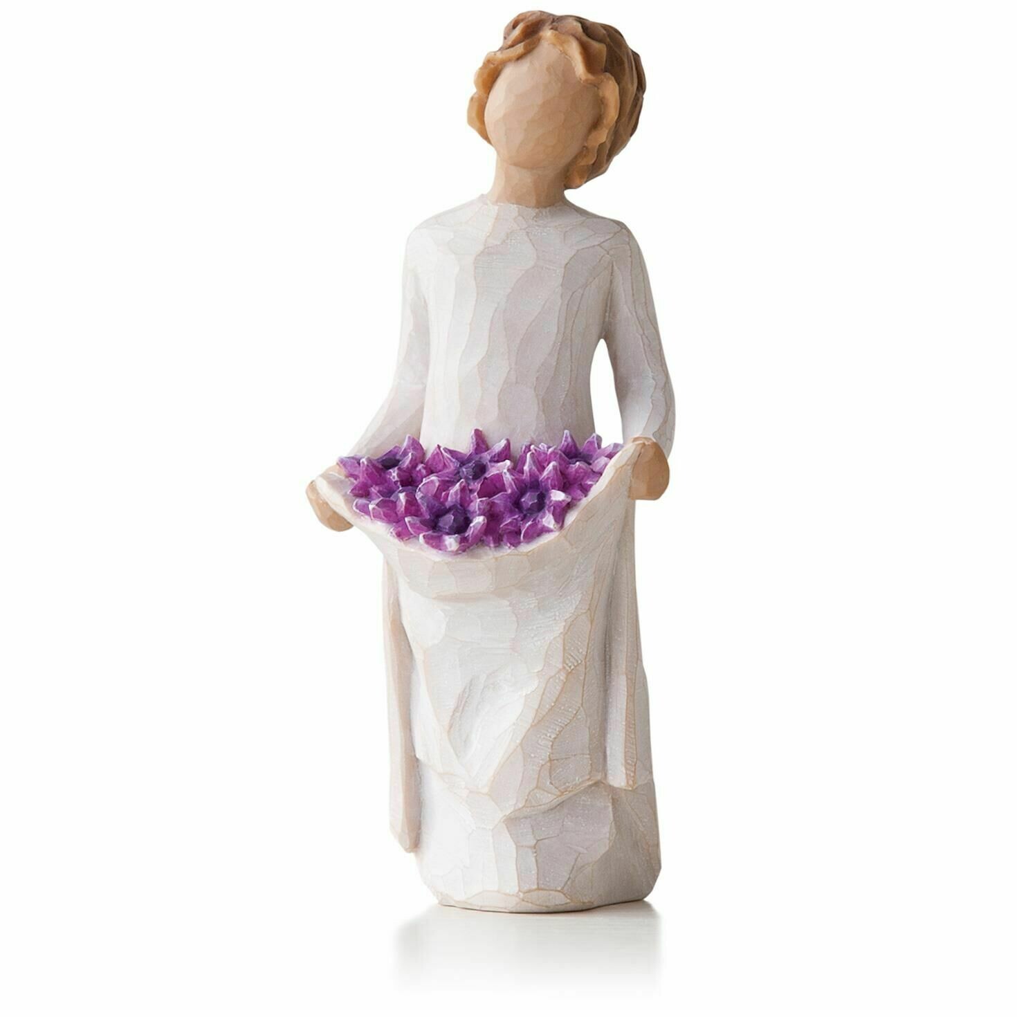 Willow Tree: Simple Joys - Girl Holding Purple Flowers in Dress