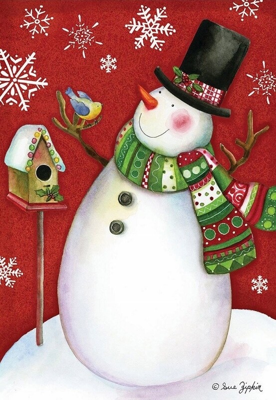 Frosty Friends - Snowman - House Flag - 28&quot; x 40&quot;