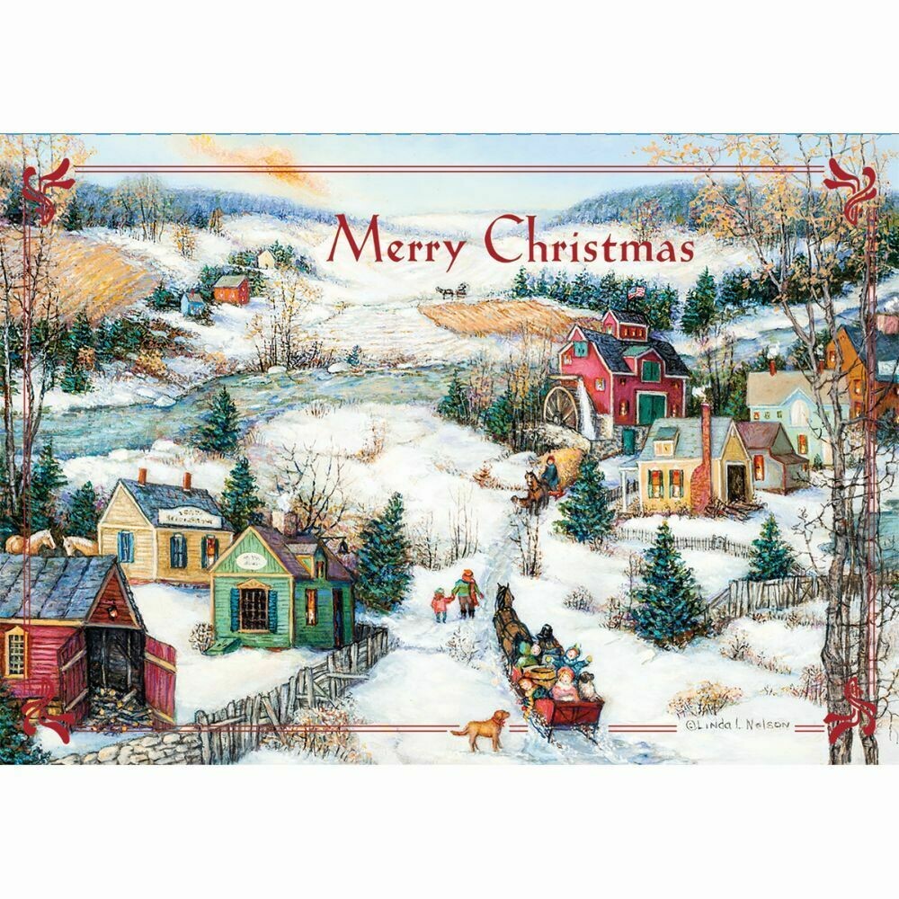 Lang Christmas Cards Petite - Sleigh Ride - 12 per Box - 5" x 3.5"