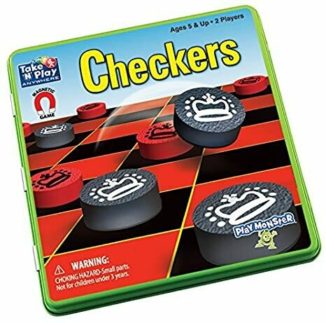 Checkers Game Tin - Magnetic Take and Play