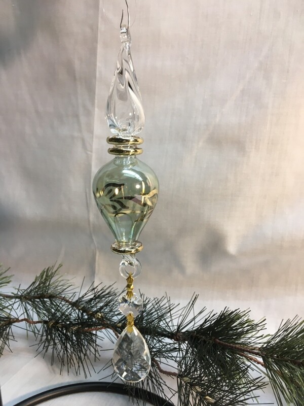 Egyptian Glass Christmas Ornament - Double Point - handmade in Egypt