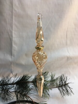 Egyptian Glass Christmas Ornament - long design - handmade in Egypt