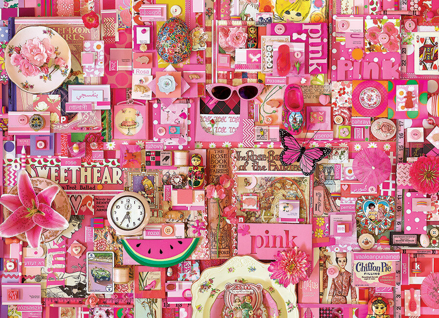 Pink - 1000 Piece Cobble Hill Puzzle by Shelley Davies