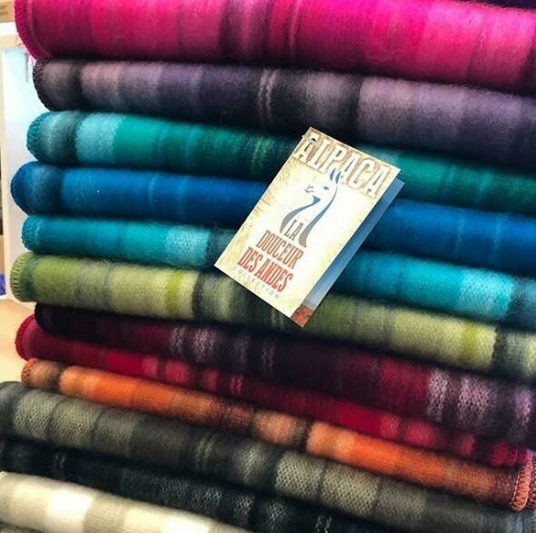 Alpaca Scarf - made in Ecuador - Assorted Colours in soft stripe design