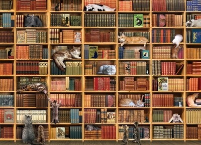 The Cat Library - 1000 Piece Cobble Hill Puzzle