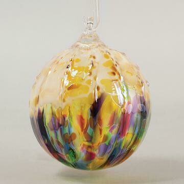 3" Glass Eye Studio - Rainbow Sprinkle - Friendship Ball - handblown in USA