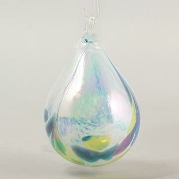 3.5" Glass Eye Studio - Rainforest - Raindrop Friendship Ball - handblown in USA