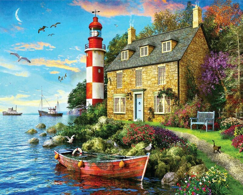Cottage Lighthouse - 1000 Piece Springbok Puzzle