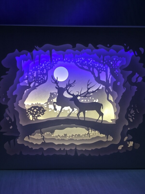 Be With You - Deer in Forest - Paper Art Led Light Box