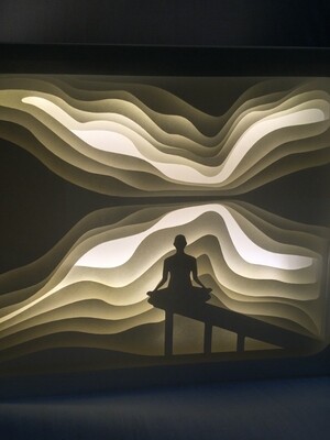 Meditation - Paper Art Led Light Box