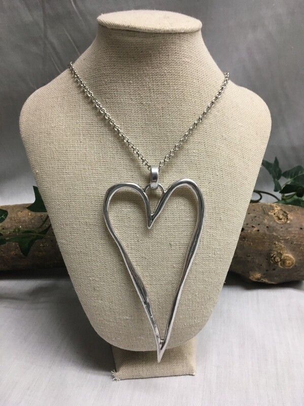 Heart Necklace with chain - 39 inches - Metal Fashion Jewellery