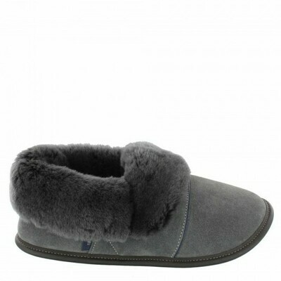 Mens Low-cut - 7.5/8.5 Charcoal/ Silver Fox Fur: Garneau Slippers