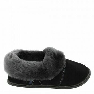 Mens Low-cut - 10.5/11.5 Black / Silverfox Fur: Garneau Slippers